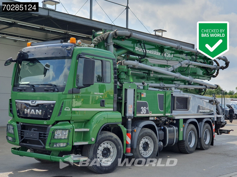 MAN TGS 37.460 8X4 Putzmeister M36-4 Pump Manual Big-Axle Steelsuspension Navi Euro 6 - Камион со бетонска пумпа: слика 1 MAN TGS 37.460 8X4 Putzmeister M36-4 Pump Manual Big-Axle Steelsuspension Navi Euro 6 - Камион со бетонска пумпа: слика 1