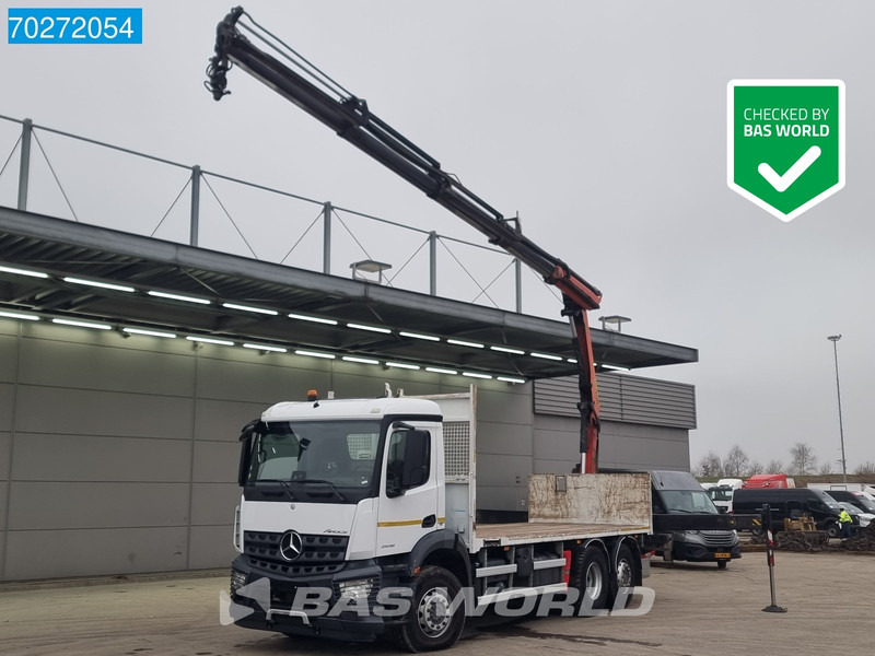 Mercedes-Benz Arocs 2536 6X2 Palfinger PK 16002 Crane Lenkasche Euro 6 - Камион со платформа, Камион со кран: слика 1 Mercedes-Benz Arocs 2536 6X2 Palfinger PK 16002 Crane Lenkasche Euro 6 - Камион со платформа, Камион со кран: слика 1