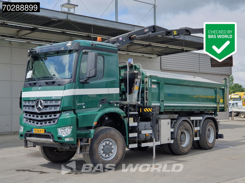 Mercedes-Benz Arocs 3342 Arocs 6X6 NL-Truck HMF 1643 Z-Crane Kran Steering Axle Big-Axle Euro 6 - Кипер, Камион со кран: слика 1 Mercedes-Benz Arocs 3342 Arocs 6X6 NL-Truck HMF 1643 Z-Crane Kran Steering Axle Big-Axle Euro 6 - Кипер, Камион со кран: слика 1