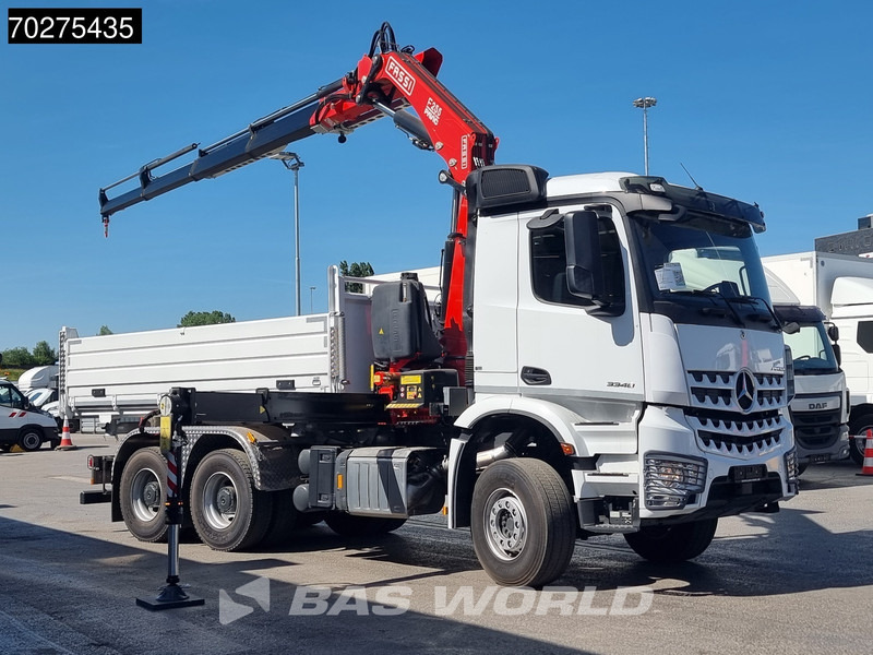 Mercedes-Benz Arocs 3348 6X4 Fassi F255A2.24 Kran Crane 9m3 3-Sided Tipper Big-Axle Euro 6 - Кипер, Камион со кран: слика 3 Mercedes-Benz Arocs 3348 6X4 Fassi F255A2.24 Kran Crane 9m3 3-Sided Tipper Big-Axle Euro 6 - Кипер, Камион со кран: слика 3