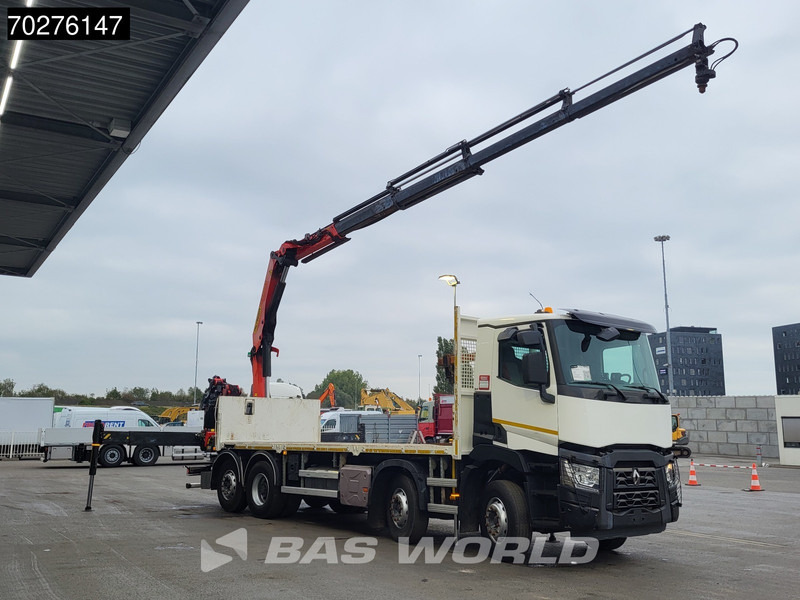Камион со платформа, Камион со кран Renault C 380 8X2 Palfinger PK24001K Remote Lenkachse Euro 6: слика 6