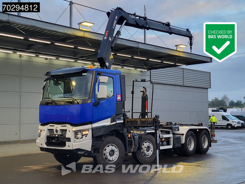 Renault C 430 8X4 HIAB X-Hiduo 188 B-2 Crane + Hook Full Steel Big-Axle Euro 6 - Камион со кука за подигање, Камион со кран: слика 1 Renault C 430 8X4 HIAB X-Hiduo 188 B-2 Crane + Hook Full Steel Big-Axle Euro 6 - Камион со кука за подигање, Камион со кран: слика 1