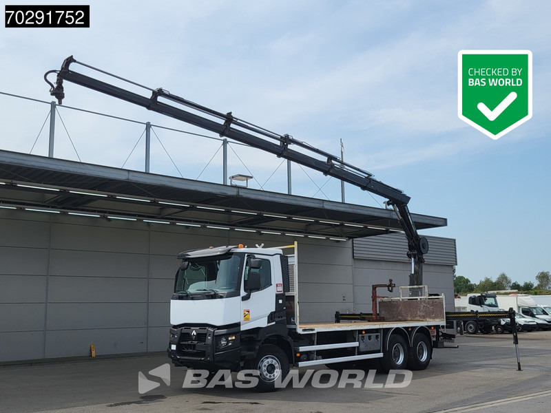 Renault Premium 380 6X4 HIAB X-HIDUO 188 E-5 Crane Steelsuspension Big-Axle Automatic Euro 6 - Камион со платформа, Камион со кран: слика 1 Renault Premium 380 6X4 HIAB X-HIDUO 188 E-5 Crane Steelsuspension Big-Axle Automatic Euro 6 - Камион со платформа, Камион со кран: слика 1