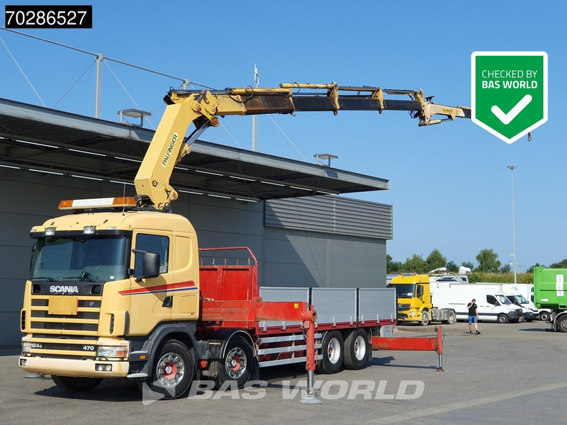 Scania 124G 470 8X4 Palfinger PK45000 C4 Crane Kran Fly-Jib Manual Steering Axle Euro 3 - Камион со платформа, Камион со кран: слика 1 Scania 124G 470 8X4 Palfinger PK45000 C4 Crane Kran Fly-Jib Manual Steering Axle Euro 3 - Камион со платформа, Камион со кран: слика 1