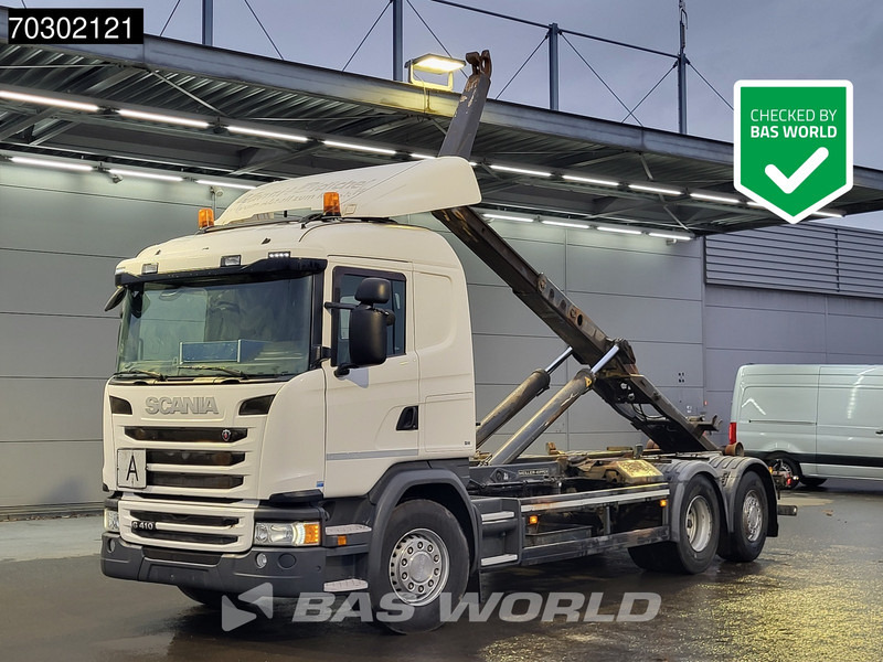 Scania G410 6X2 20tons Meiller containersystem Lift+steering Axle Retarder Euro 6 - Камион со кука за подигање: слика 1 Scania G410 6X2 20tons Meiller containersystem Lift+steering Axle Retarder Euro 6 - Камион со кука за подигање: слика 1