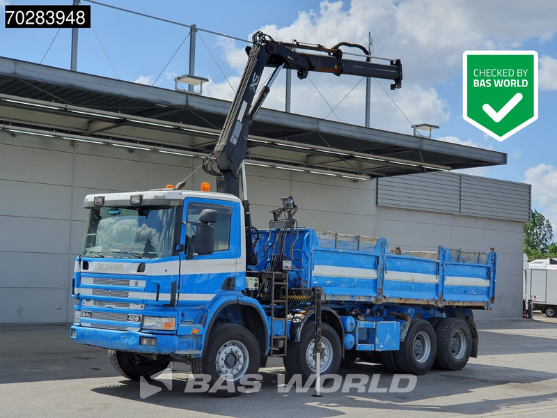 Scania G420 8X4 15m3 tipper Hiab 144 Crane Steelsuspension Manual Big-Axle Euro 3 - Кипер, Камион со кран: слика 1 Scania G420 8X4 15m3 tipper Hiab 144 Crane Steelsuspension Manual Big-Axle Euro 3 - Кипер, Камион со кран: слика 1