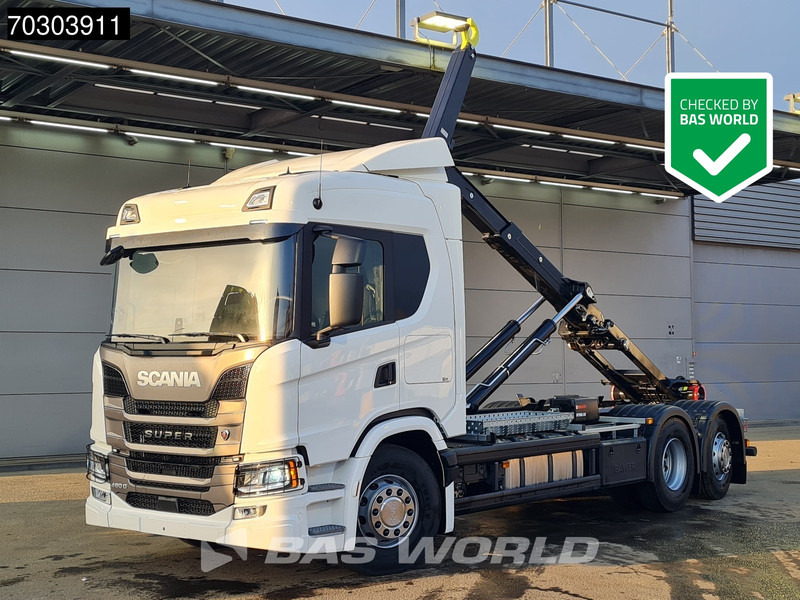 Scania G460 6X2 NEW! 20tons HIAB Containersystem Lift+Steering Axle Automatic Retarder Euro 6 - Камион со кука за подигање: слика 1 Scania G460 6X2 NEW! 20tons HIAB Containersystem Lift+Steering Axle Automatic Retarder Euro 6 - Камион со кука за подигање: слика 1