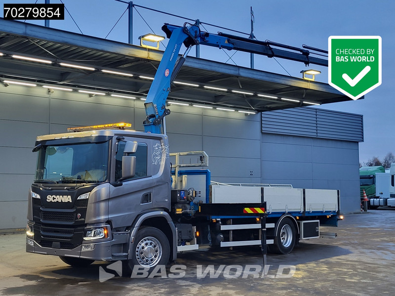 Scania P280 4X2 HMF 1420K-RC Kran Crane Leather seats Automatic Euro 6 - Камион со платформа, Камион со кран: слика 1 Scania P280 4X2 HMF 1420K-RC Kran Crane Leather seats Automatic Euro 6 - Камион со платформа, Камион со кран: слика 1