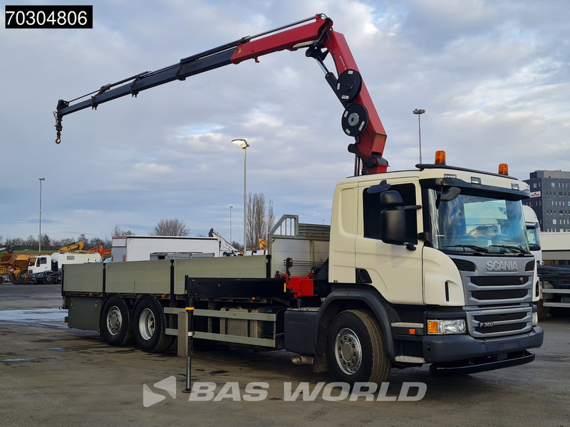 Scania P360 P 6X2 HMF 1820-K4 Kran Crane Lift+Steering Axle Air suspension Euro 6 - Камион со платформа, Камион со кран: слика 3 Scania P360 P 6X2 HMF 1820-K4 Kran Crane Lift+Steering Axle Air suspension Euro 6 - Камион со платформа, Камион со кран: слика 3