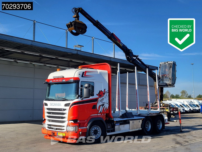 Scania R450 R 6X4 NL-Truck Kesla 2110T Crane Kran Holztransport Manual ACC Xenon Euro 6 - Камион за дрва, Камион со кран: слика 1 Scania R450 R 6X4 NL-Truck Kesla 2110T Crane Kran Holztransport Manual ACC Xenon Euro 6 - Камион за дрва, Камион со кран: слика 1