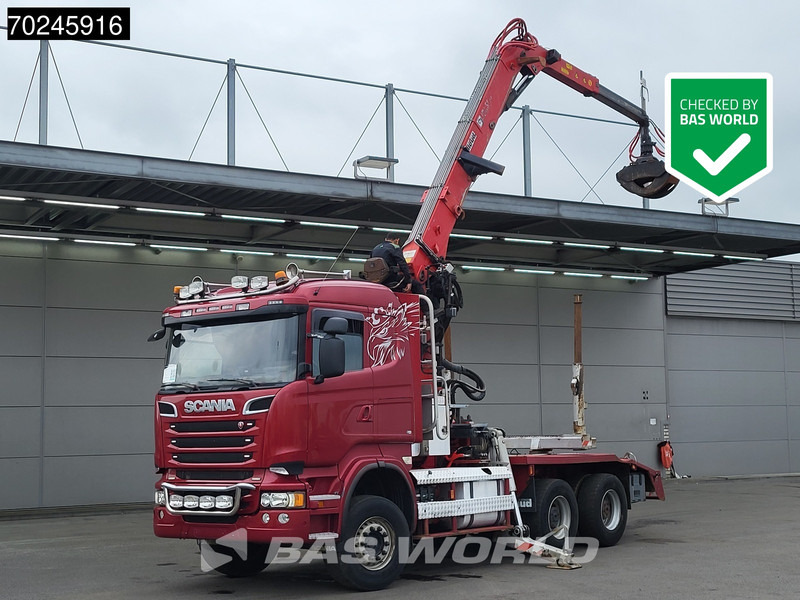 Scania R580 6X4 3-Pedals Jonsered J28505 83 Crane Kran Steel-suspension Retarder Euro 6 - Камион за дрва, Камион со кран: слика 1 Scania R580 6X4 3-Pedals Jonsered J28505 83 Crane Kran Steel-suspension Retarder Euro 6 - Камион за дрва, Камион со кран: слика 1