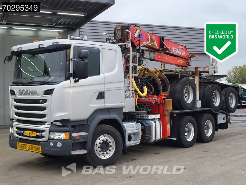 Scania R580 R 6X4 NL-Truck Diebolt D28.81 Kran Crane Holztransport + Dolly Retarder Euro 6 - Камион за дрва, Камион со кран: слика 1 Scania R580 R 6X4 NL-Truck Diebolt D28.81 Kran Crane Holztransport + Dolly Retarder Euro 6 - Камион за дрва, Камион со кран: слика 1