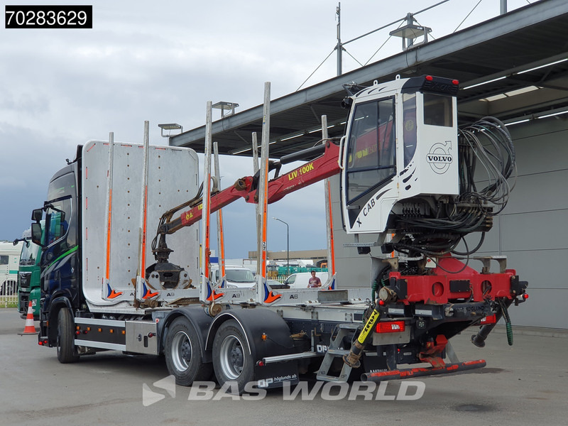 Камион за дрва, Камион со кран Scania S650 S 6X4 Tajfun LIV100K Kran Holztransport Retarder 3-Pedals Euro 6: слика 14