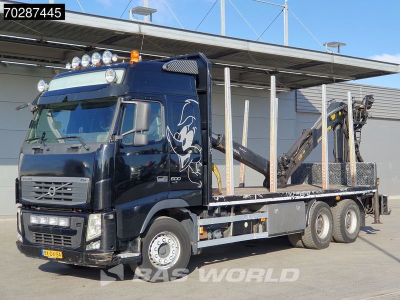 Камион со платформа, Камион со кран Volvo FH 500 FH 6X4 NL-Truck Palfinger Epsilon Q150L80 wood crane Big-Axle VEB+ Navi Euro 5: слика 7