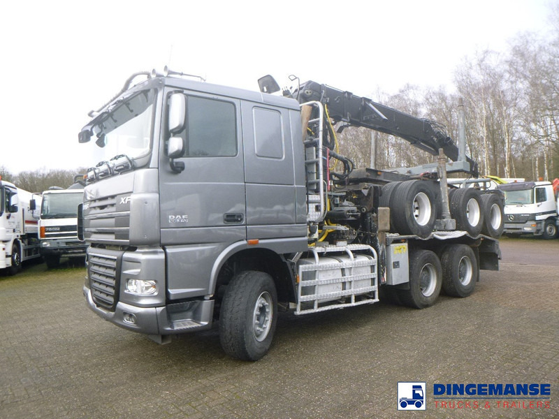 DAF XF 105.510 6x4 + Loglift F281S83 crane / timber truck + dolly - Камион со кран: слика 1 DAF XF 105.510 6x4 + Loglift F281S83 crane / timber truck + dolly - Камион со кран: слика 1