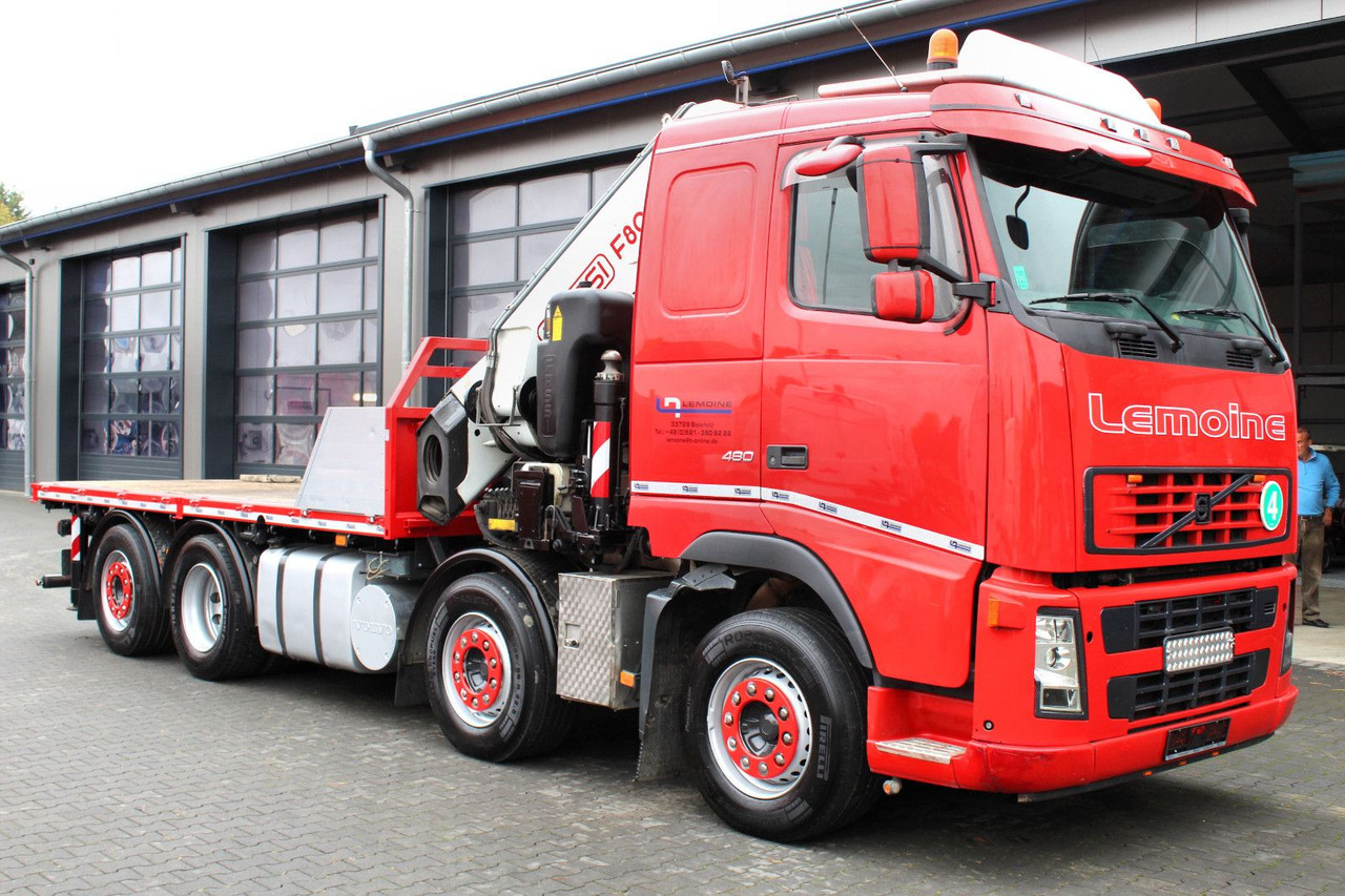 Volvo FM 480 8x2 Pritsche + FASSI F800XP Kran 6x - Камион со платформа, Камион со кран: слика 1 Volvo FM 480 8x2 Pritsche + FASSI F800XP Kran 6x - Камион со платформа, Камион со кран: слика 1