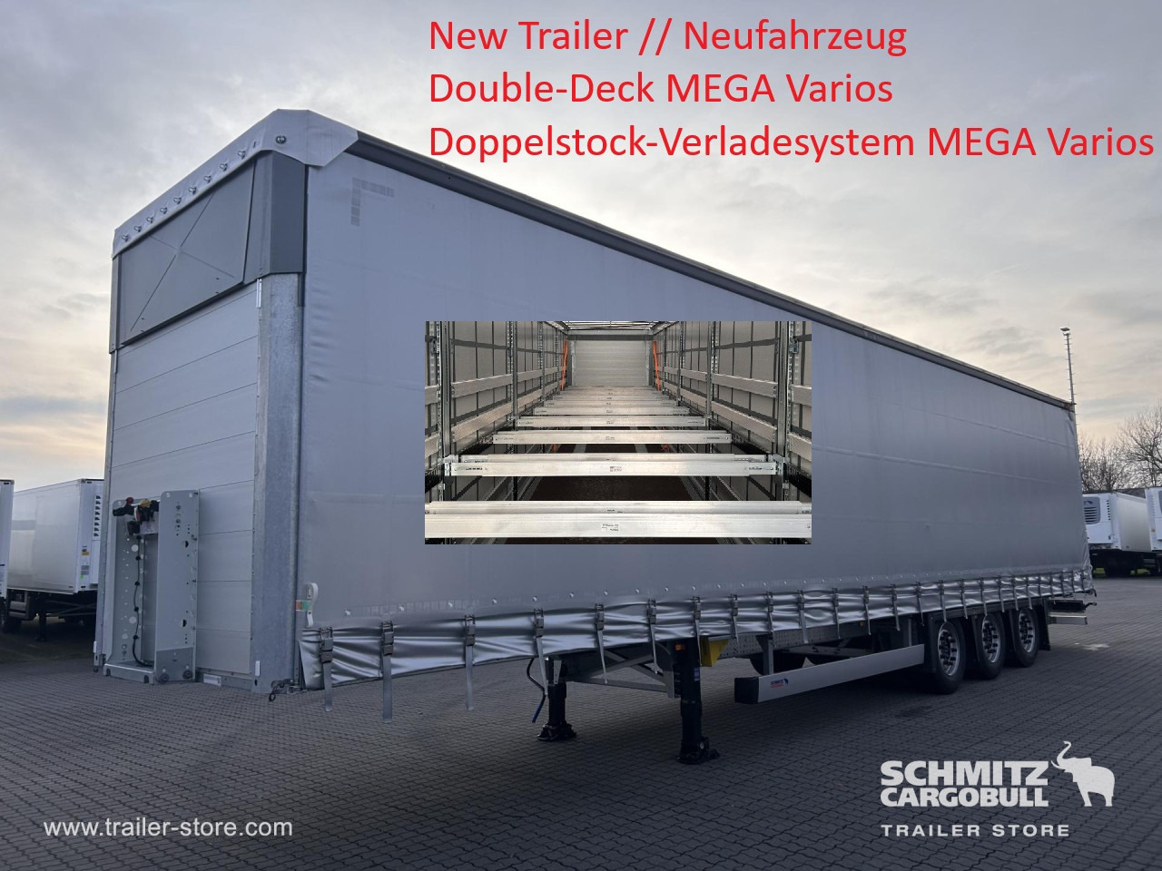 SCHMITZ Auflieger Curtainsider Mega Double deck - Полуприколка со церада: слика 1 SCHMITZ Auflieger Curtainsider Mega Double deck - Полуприколка со церада: слика 1