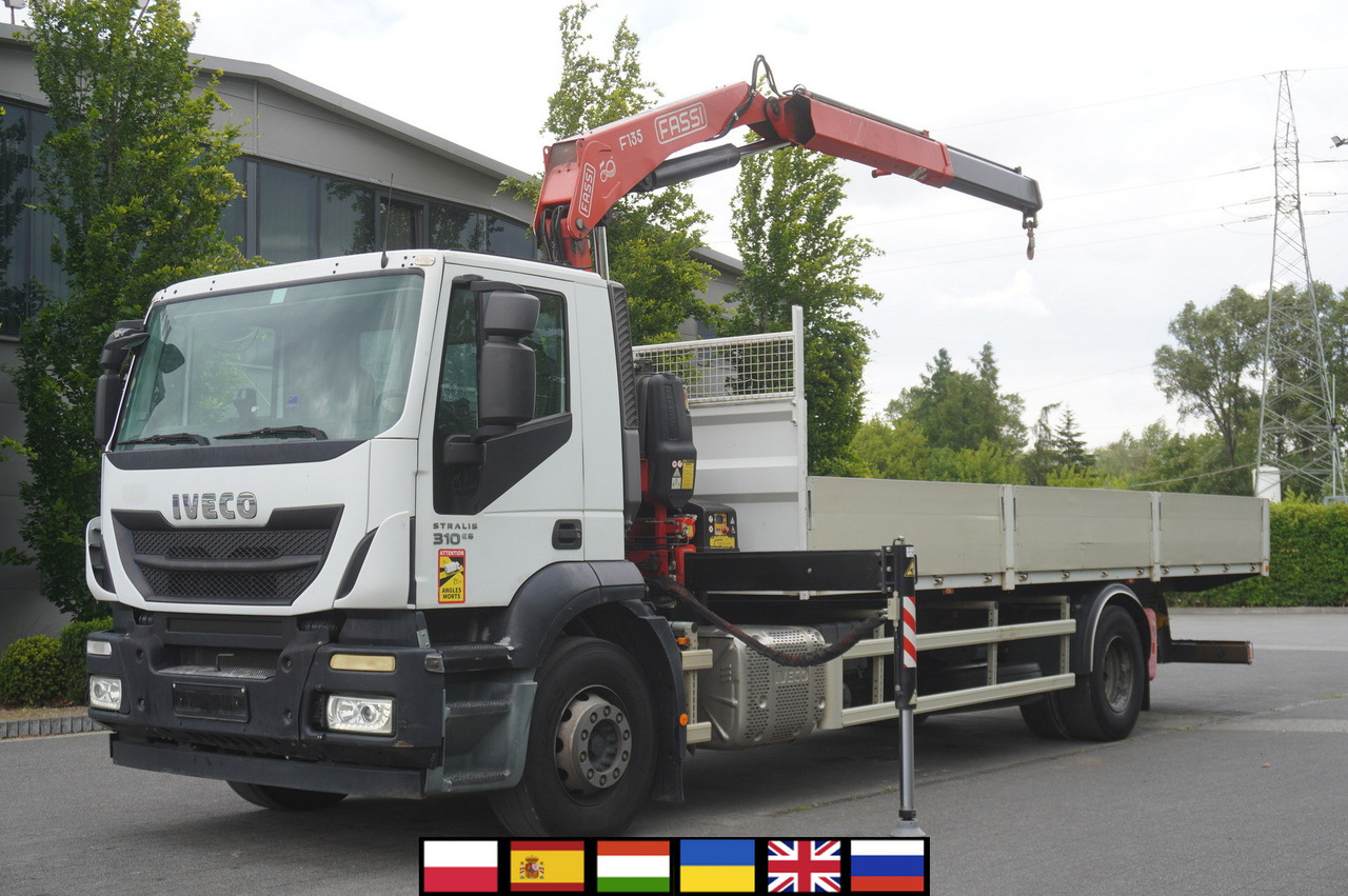 IVECO STRALIS 19.310 E6 / Flatbed 19 EPAL / FASSI F135 / 225 MTH! / 5.7 T - Камион со платформа, Камион со кран: слика 1 IVECO STRALIS 19.310 E6 / Flatbed 19 EPAL / FASSI F135 / 225 MTH! / 5.7 T - Камион со платформа, Камион со кран: слика 1