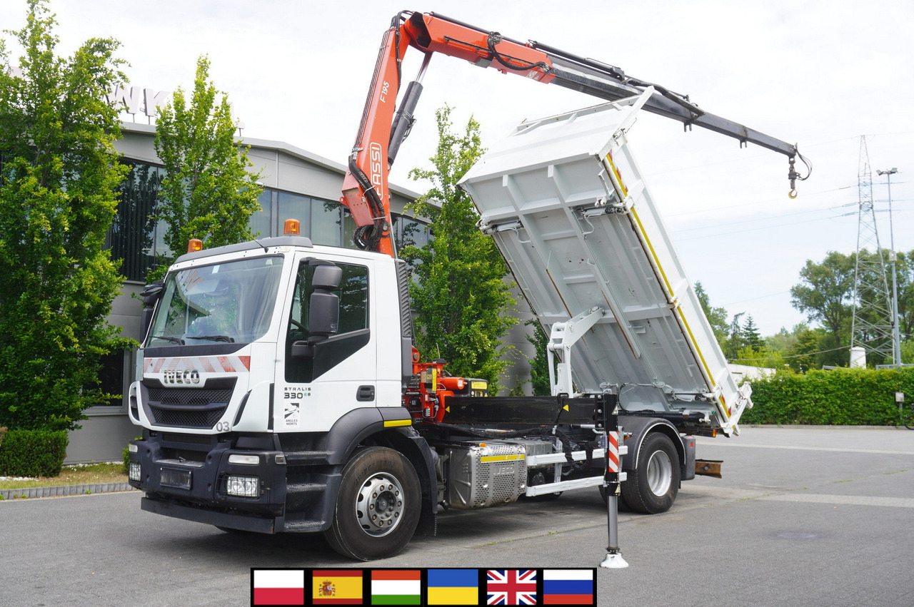 IVECO STRALIS 330 E6 / FASSI 195A 8.5 T / 3-side tipper - Камион со кран: слика 1 IVECO STRALIS 330 E6 / FASSI 195A 8.5 T / 3-side tipper - Камион со кран: слика 1