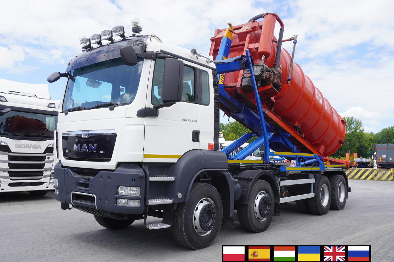 MAN TGS 35.400 8 × 4 E5 / HYVA HOOK LIFT 32.56 SE / Septic barrel 13000 L - Цистерна за арско ѓубриво: слика 1 MAN TGS 35.400 8 × 4 E5 / HYVA HOOK LIFT 32.56 SE / Septic barrel 13000 L - Цистерна за арско ѓубриво: слика 1