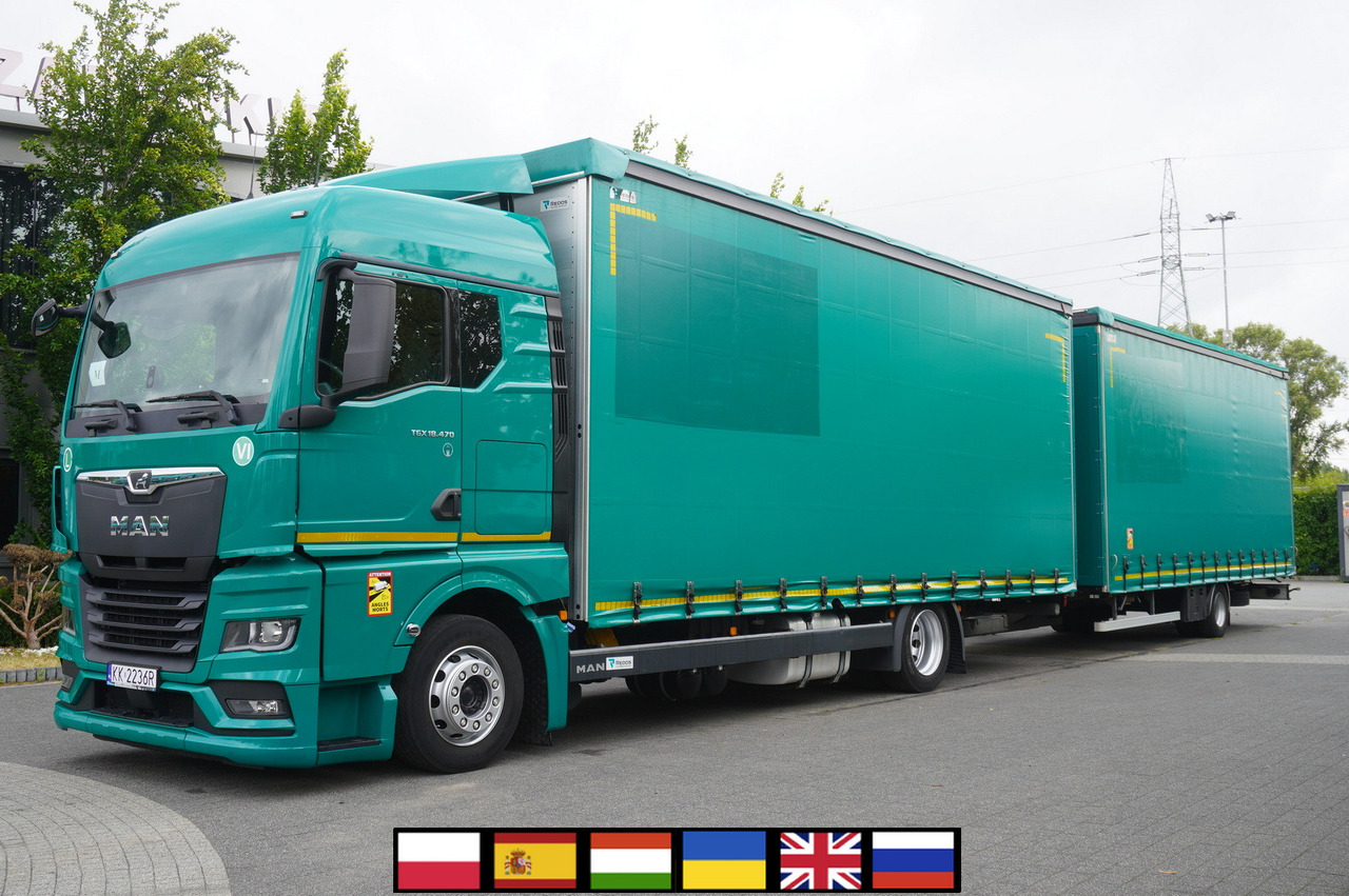 MAN TGX 18.470 / Trailer 19 EPAL / Curtainsider 19 EPAL / 2022 / Retarder / 15 units - Камион со церада: слика 1 MAN TGX 18.470 / Trailer 19 EPAL / Curtainsider 19 EPAL / 2022 / Retarder / 15 units - Камион со церада: слика 1