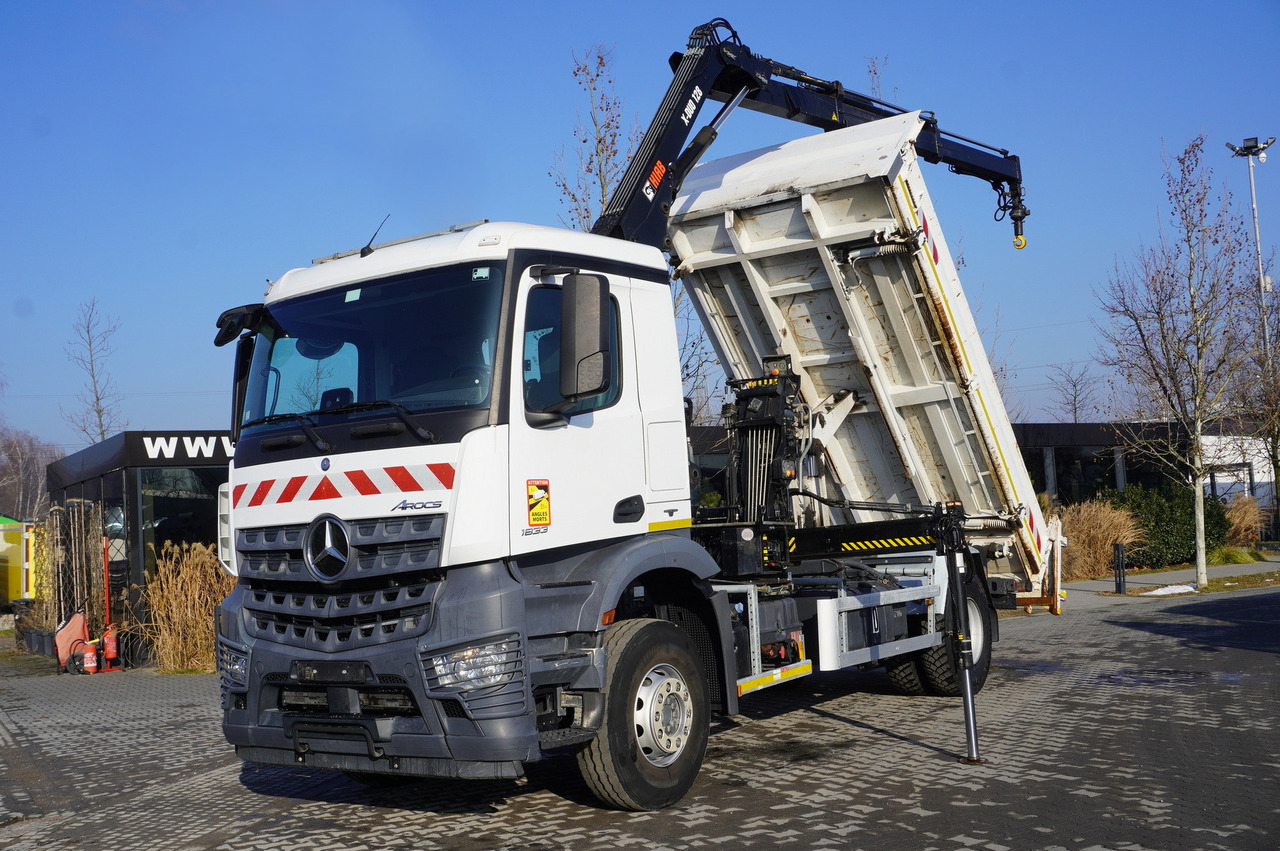 MERCEDES-BENZ Arocs 1833 / 87,000 km!!! / Hds HIAB X-DUO 128 B-2 / three-sided tipper - Камион со кран, Камион со кран: слика 1 MERCEDES-BENZ Arocs 1833 / 87,000 km!!! / Hds HIAB X-DUO 128 B-2 / three-sided tipper - Камион со кран, Камион со кран: слика 1