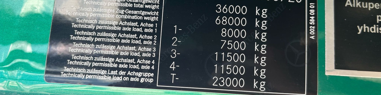 Mercedes-Benz Arocs 3563 8 × 4 / 630 HP / steered axle / Logging superstructure - Камион со кабинска шасија: слика 2 Mercedes-Benz Arocs 3563 8 × 4 / 630 HP / steered axle / Logging superstructure - Камион со кабинска шасија: слика 2