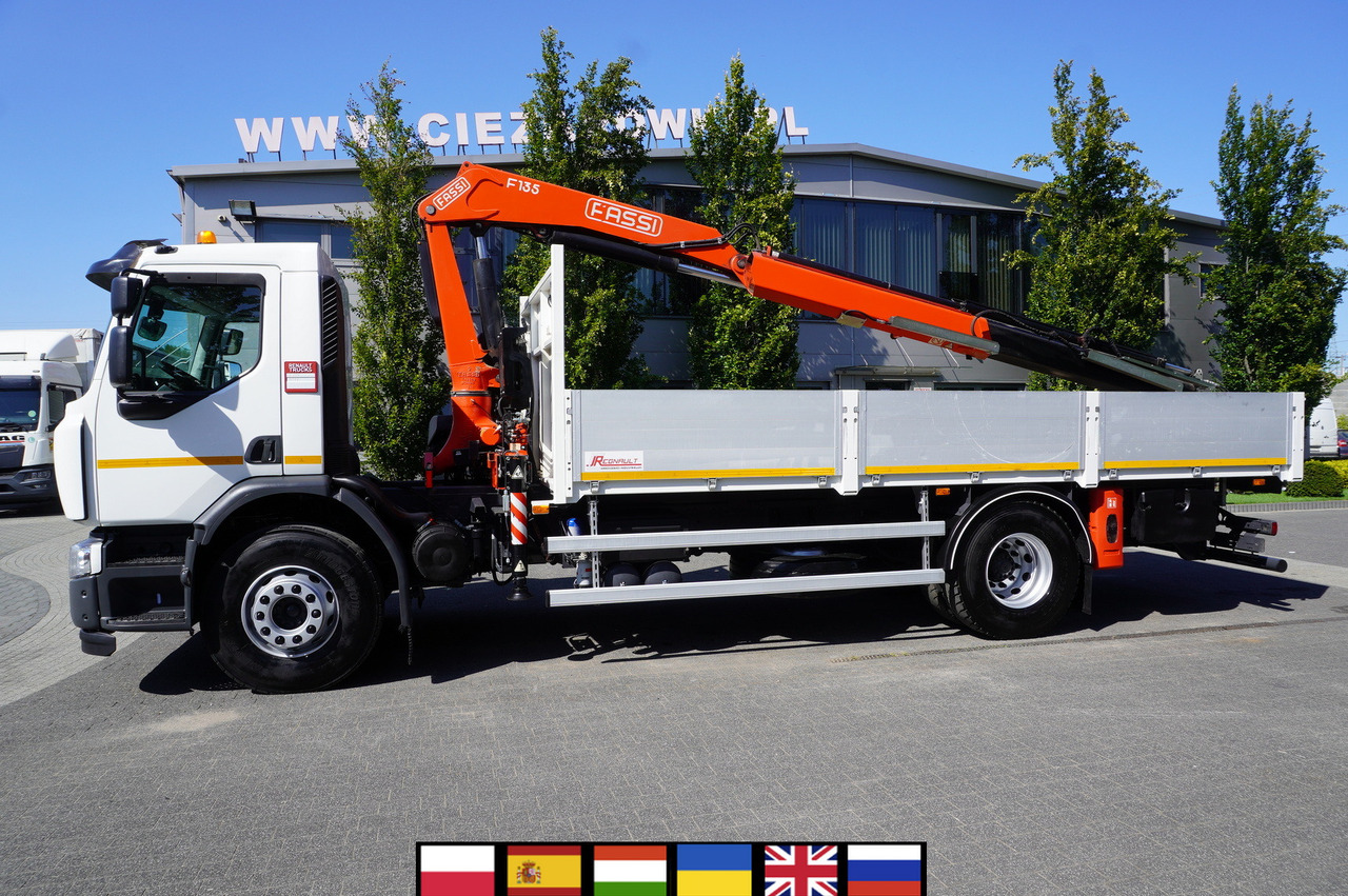 RENAULT C280 DTI 8 / FASSI crane 5.6 T / range 8 m / Flatbed 15 EPAL - Камион со кран: слика 1 RENAULT C280 DTI 8 / FASSI crane 5.6 T / range 8 m / Flatbed 15 EPAL - Камион со кран: слика 1