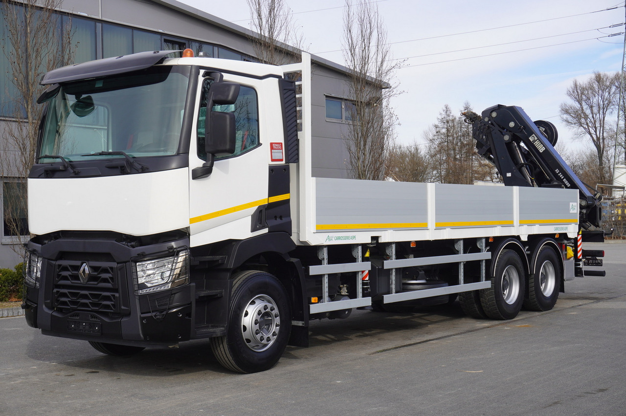 RENAULT C430 / HIAB 244 EP-5 HIDUO crane 8400 kg 15 m / Platform with stanchions - Шумска приколка: слика 3 RENAULT C430 / HIAB 244 EP-5 HIDUO crane 8400 kg 15 m / Platform with stanchions - Шумска приколка: слика 3