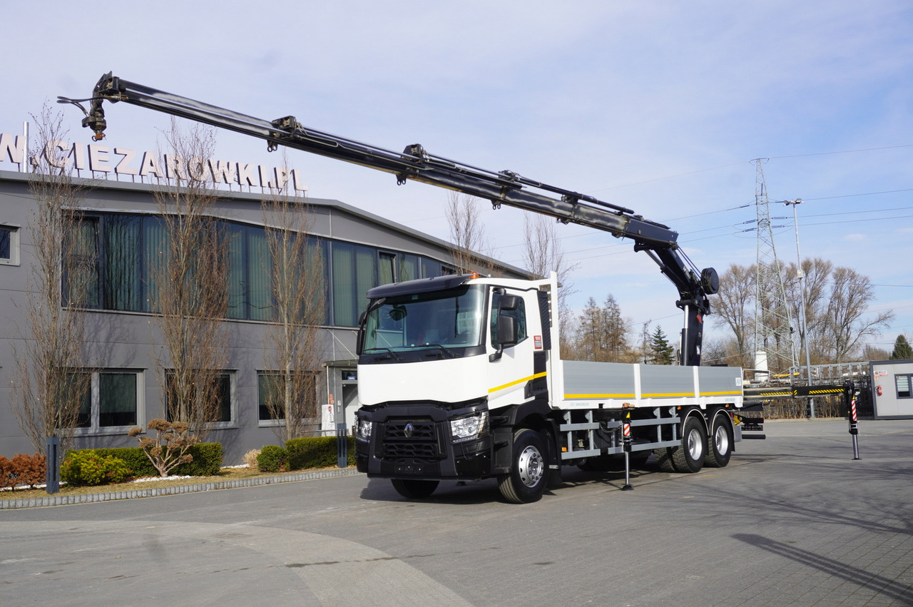 RENAULT C430 / HIAB 244 EP-5 HIDUO crane 8400 kg 15 m / Platform with stanchions - Камион со кран: слика 1 RENAULT C430 / HIAB 244 EP-5 HIDUO crane 8400 kg 15 m / Platform with stanchions - Камион со кран: слика 1