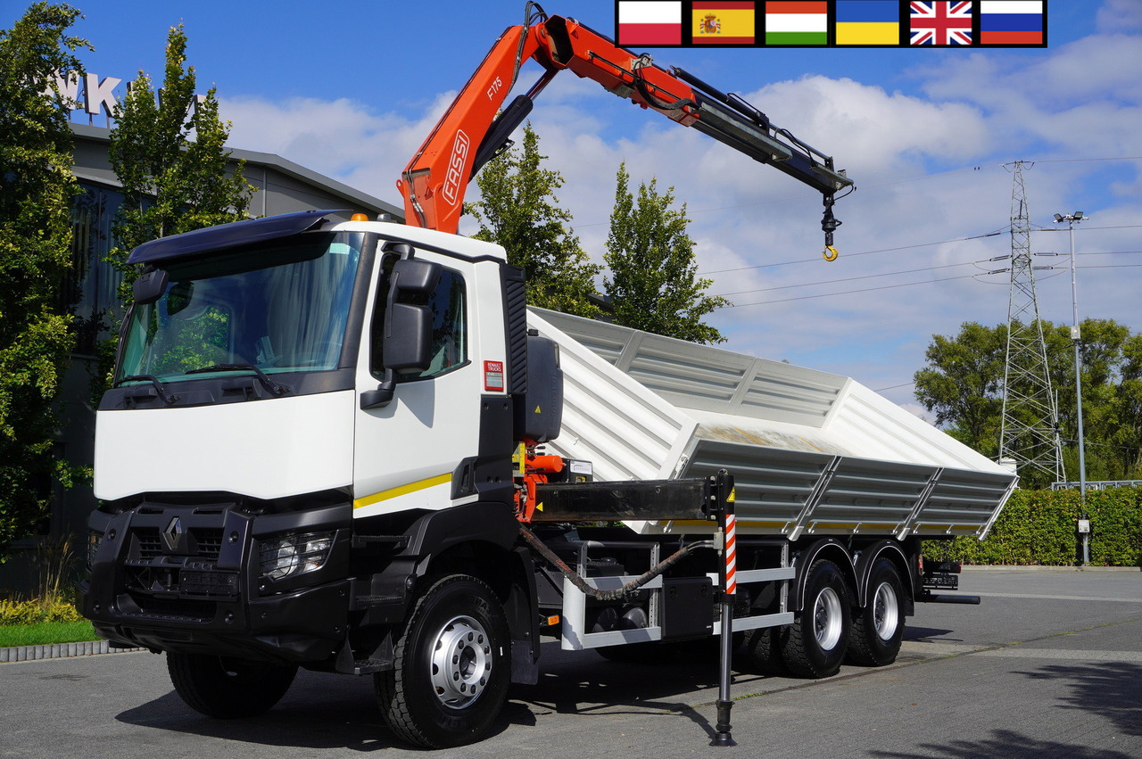 RENAULT K380 6×4 / FASSI F175 crane 7.85 t / 120 thousand km! / 2-sided tipper - Кипер, Камион со кран: слика 1 RENAULT K380 6×4 / FASSI F175 crane 7.85 t / 120 thousand km! / 2-sided tipper - Кипер, Камион со кран: слика 1