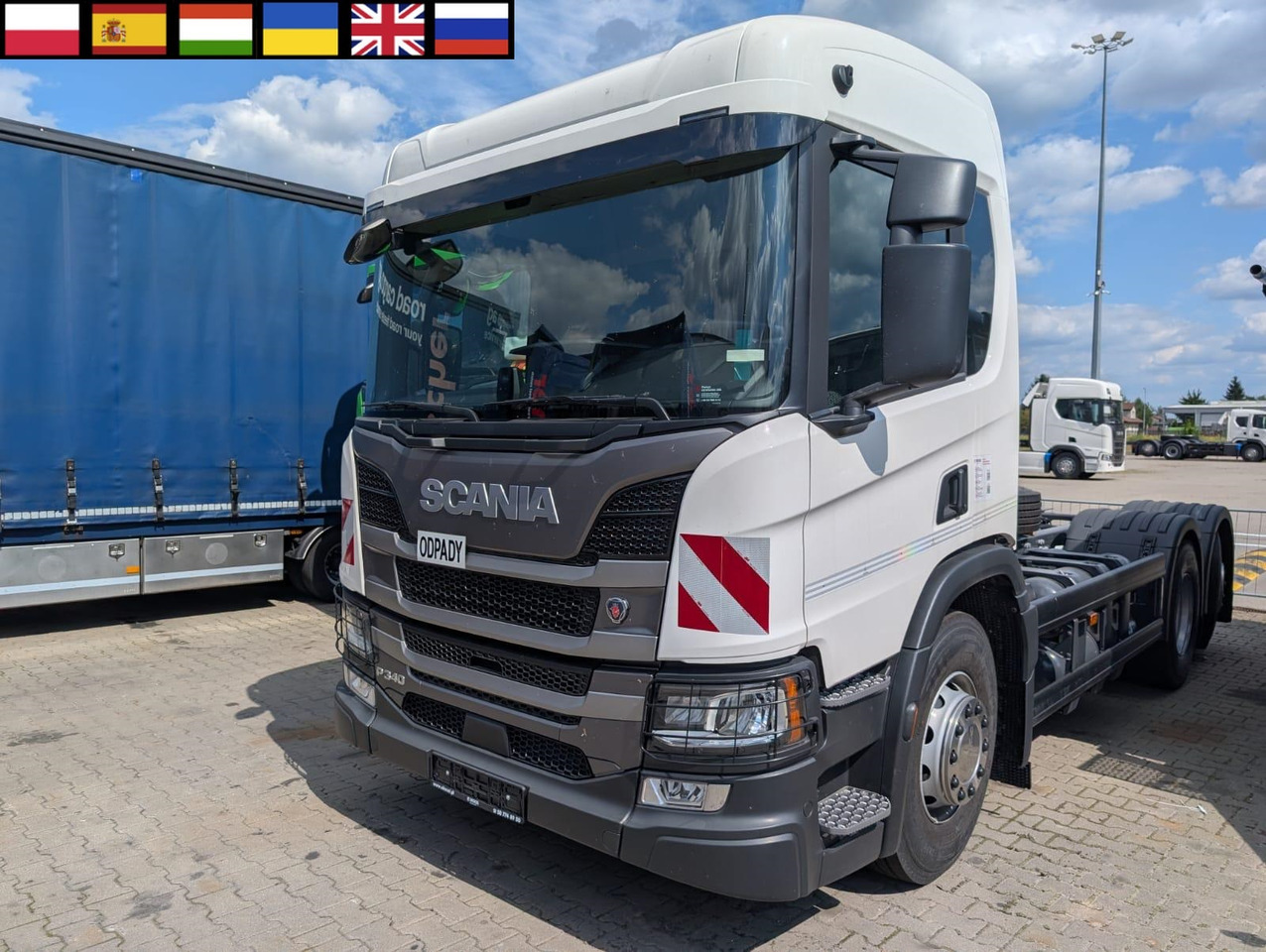 SCANIA P 340 B6x2*4NA / chassis frame / steering axle / CNG / large cab / 8 units - Камион за ѓубре: слика 1 SCANIA P 340 B6x2*4NA / chassis frame / steering axle / CNG / large cab / 8 units - Камион за ѓубре: слика 1