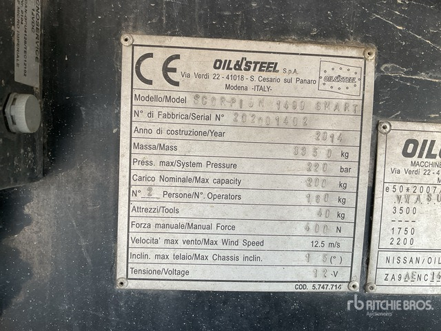 2014 Nissan NT400 Cabstar 35.12 2014 Oil&Steel Scorpion 1490 Sm ... Bucket Truck - Камион со подигачка кошница: слика 5 2014 Nissan NT400 Cabstar 35.12 2014 Oil&Steel Scorpion 1490 Sm ... Bucket Truck - Камион со подигачка кошница: слика 5