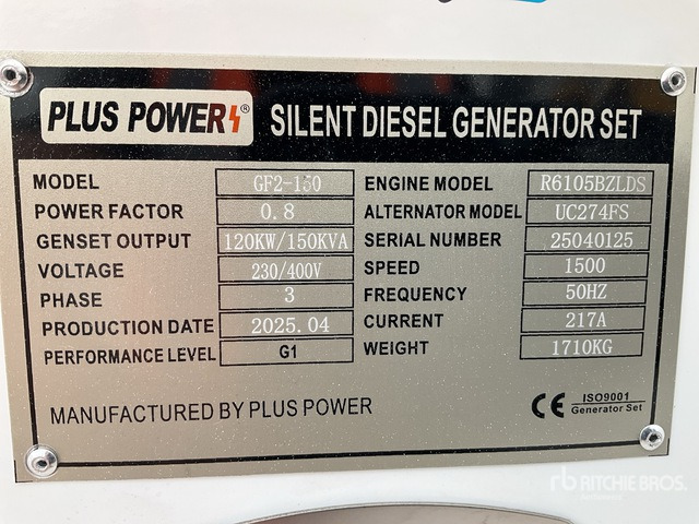 2025 Plus Power GF2-150 150 kVA (Unused) Generator Set - Генераторска поставка: слика 1 2025 Plus Power GF2-150 150 kVA (Unused) Generator Set - Генераторска поставка: слика 1