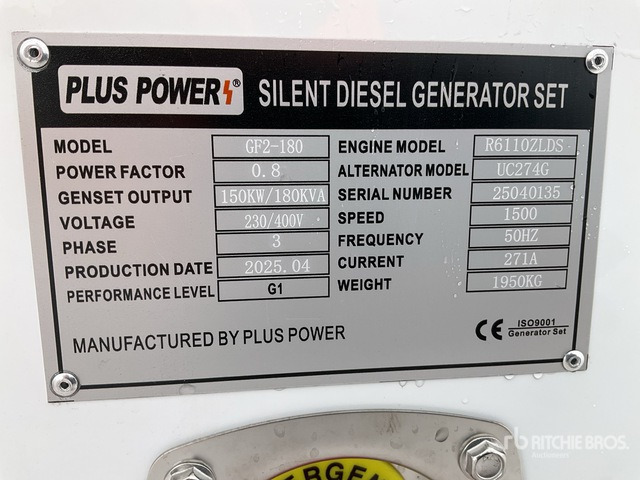 2025 Plus Power GF2-180 180 kVA (Unused) Generator Set - Генераторска поставка: слика 1 2025 Plus Power GF2-180 180 kVA (Unused) Generator Set - Генераторска поставка: слика 1