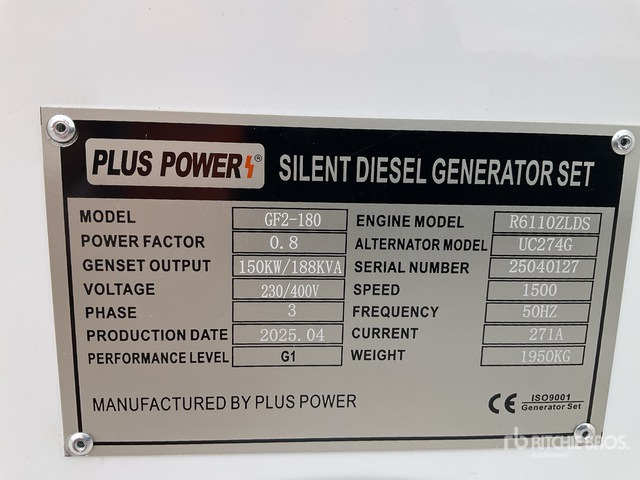 2025 Plus Power GF2-180 180 kVA (Unused) Generator Set - Генераторска поставка: слика 2 2025 Plus Power GF2-180 180 kVA (Unused) Generator Set - Генераторска поставка: слика 2