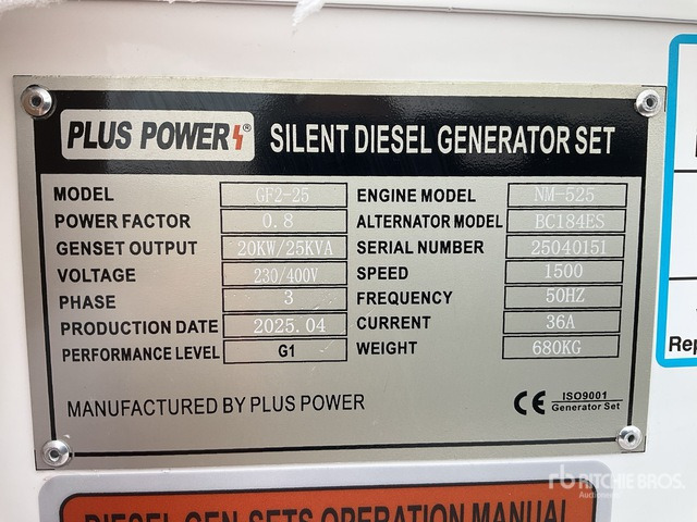 2025 Plus Power GF2-25 25 kVA (Unused) Generator Set - Генераторска поставка: слика 1 2025 Plus Power GF2-25 25 kVA (Unused) Generator Set - Генераторска поставка: слика 1