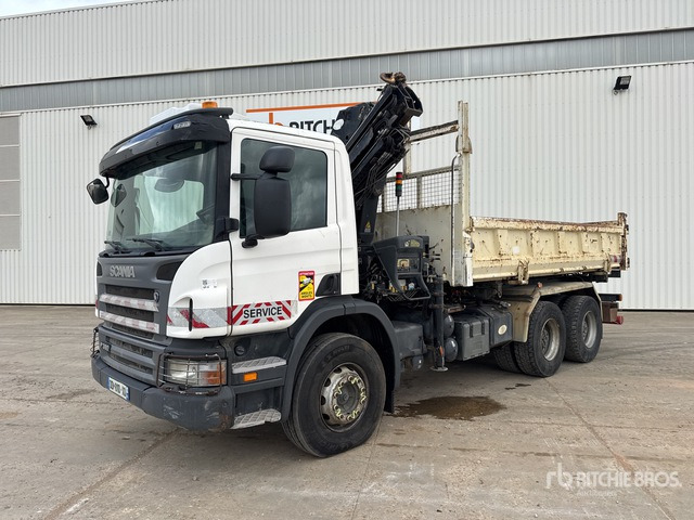 2008 Scania P380 2008 Hiab 166E-3 HIPRO 5700 kg ... Dump Truck with Crane - Кипер, Камион со кран: слика 2 2008 Scania P380 2008 Hiab 166E-3 HIPRO 5700 kg ... Dump Truck with Crane - Кипер, Камион со кран: слика 2