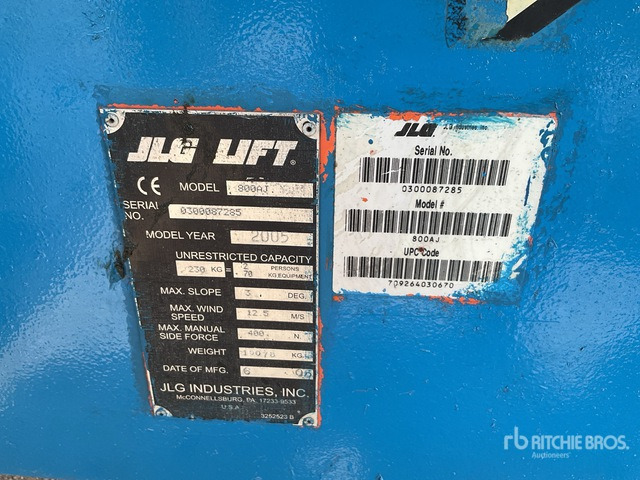 2005 JLG 800AJ 4WD Diesel Articulating Boom Lift - Дигачка зглобна платформа: слика 2 2005 JLG 800AJ 4WD Diesel Articulating Boom Lift - Дигачка зглобна платформа: слика 2