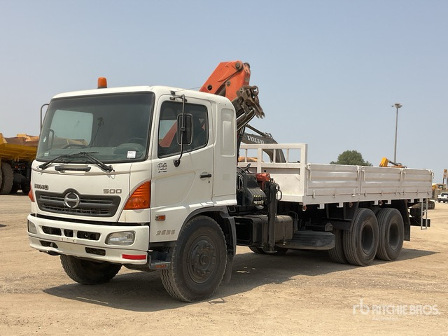 2007 Hino 500 Palfinger PK1000 4.5 ton Knuckl ... Flatbed Truck with Crane - Камион со платформа, Камион со кран: слика 2 2007 Hino 500 Palfinger PK1000 4.5 ton Knuckl ... Flatbed Truck with Crane - Камион со платформа, Камион со кран: слика 2