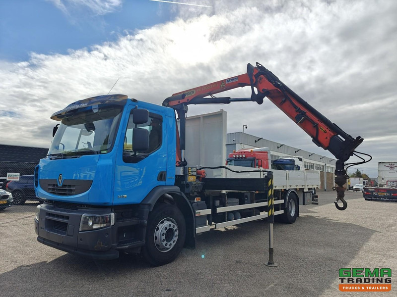 Renault Premium Lander 340 4x2 Dagcab Euro5 - Retarder - Open Laadbak 7.8M + Palfinger PK12002-EH - RadioGrafisch - Камион со платформа, Камион со кран: слика 1 Renault Premium Lander 340 4x2 Dagcab Euro5 - Retarder - Open Laadbak 7.8M + Palfinger PK12002-EH - RadioGrafisch - Камион со платформа, Камион со кран: слика 1