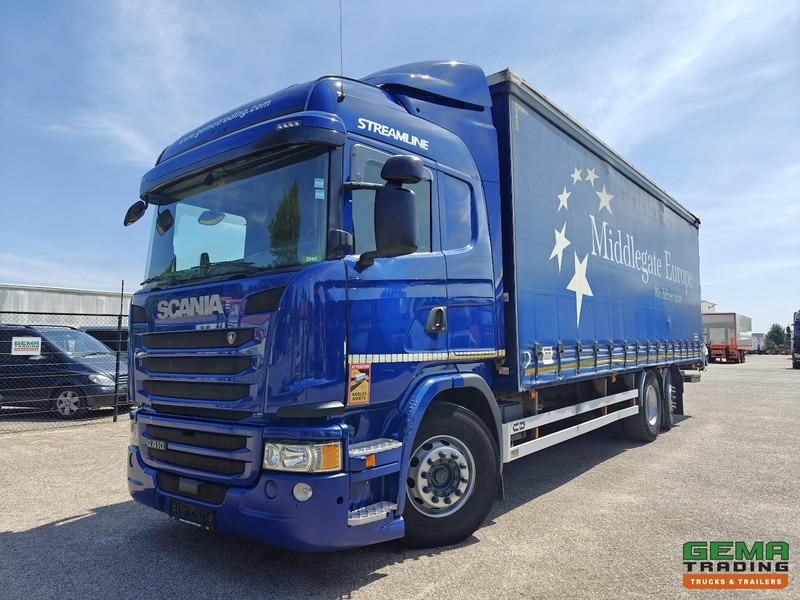 Scania G410 6x2/4 Streamline Euro6 - Retarder - Schuifzeilenbak 8.2M + Laadklep 1500kg - Smart Tacho V2 - Камион со церада: слика 1 Scania G410 6x2/4 Streamline Euro6 - Retarder - Schuifzeilenbak 8.2M + Laadklep 1500kg - Smart Tacho V2 - Камион со церада: слика 1