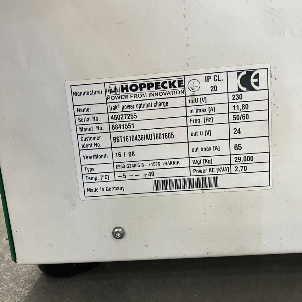 Hoppecke E230 G24/65 B-F15FS Trak power Optimal Charge (4) - Резервни делови за Опрема за ракување со материјали: слика 5 Hoppecke E230 G24/65 B-F15FS Trak power Optimal Charge (4) - Резервни делови за Опрема за ракување со материјали: слика 5