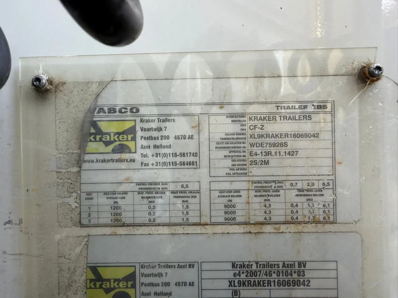 Полуприколка со подвижен под за истовар kraker CF 200 92m3 Cargo Floor 8MM Stuuras/Lenkachse APK/TUV 05-2026: слика 15