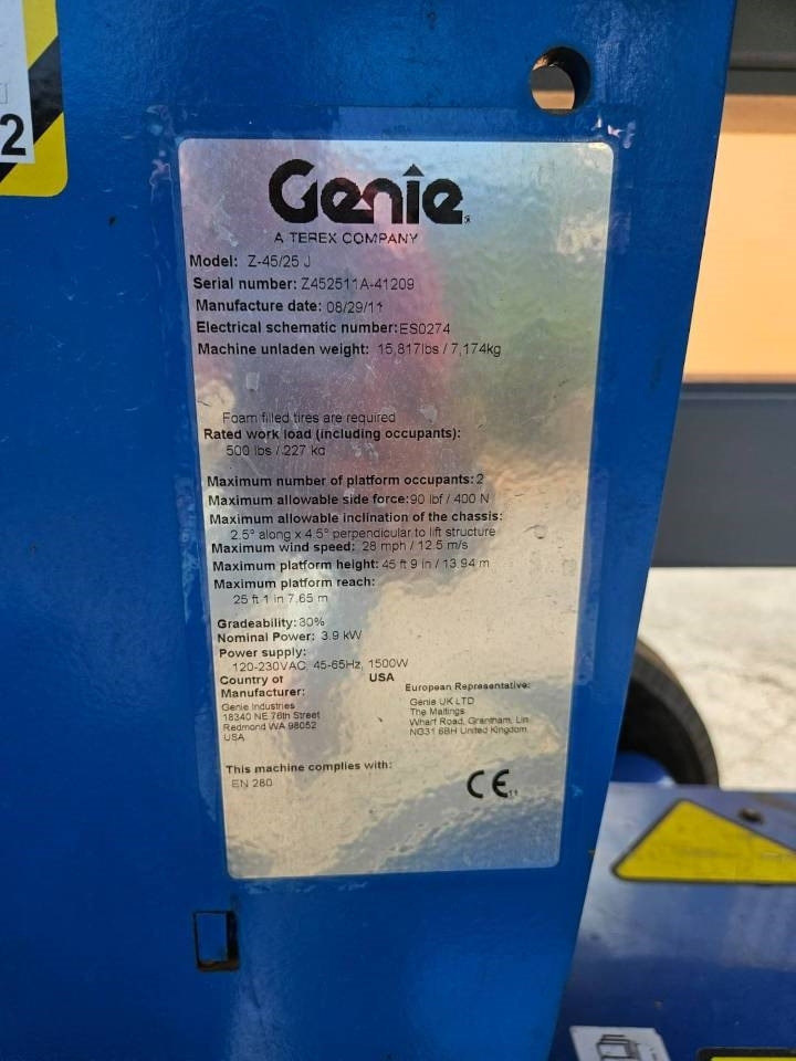 Genie Z 45/25 J DC - Дигачка зглобна платформа: слика 5 Genie Z 45/25 J DC - Дигачка зглобна платформа: слика 5