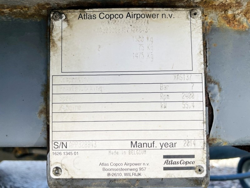 Atlas Copco XAS 137 Kd (3755) - Компресор за воздух: слика 3 Atlas Copco XAS 137 Kd (3755) - Компресор за воздух: слика 3