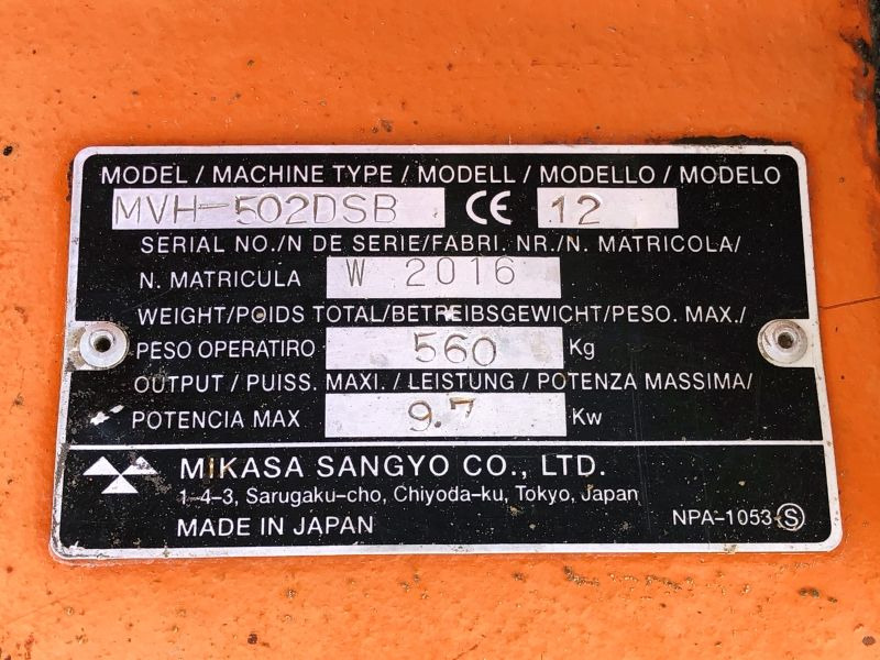 Diverses MIKASA MVH 502 (2906) - Вибрациска плоча: слика 3 Diverses MIKASA MVH 502 (2906) - Вибрациска плоча: слика 3