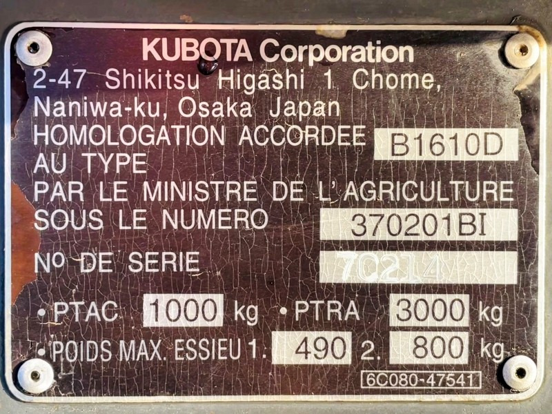 Kubota B1610D (3552) - Ровокопач: слика 3 Kubota B1610D (3552) - Ровокопач: слика 3