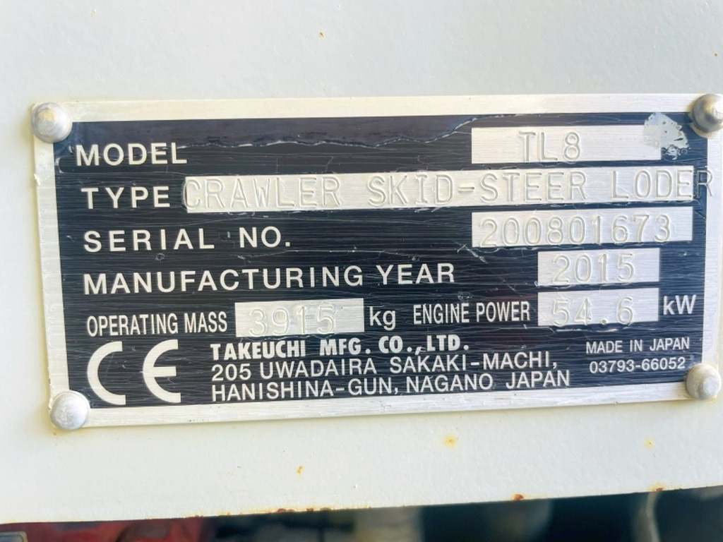 Takeuchi TL8 (4031) - Компактен натоварувач: слика 3 Takeuchi TL8 (4031) - Компактен натоварувач: слика 3