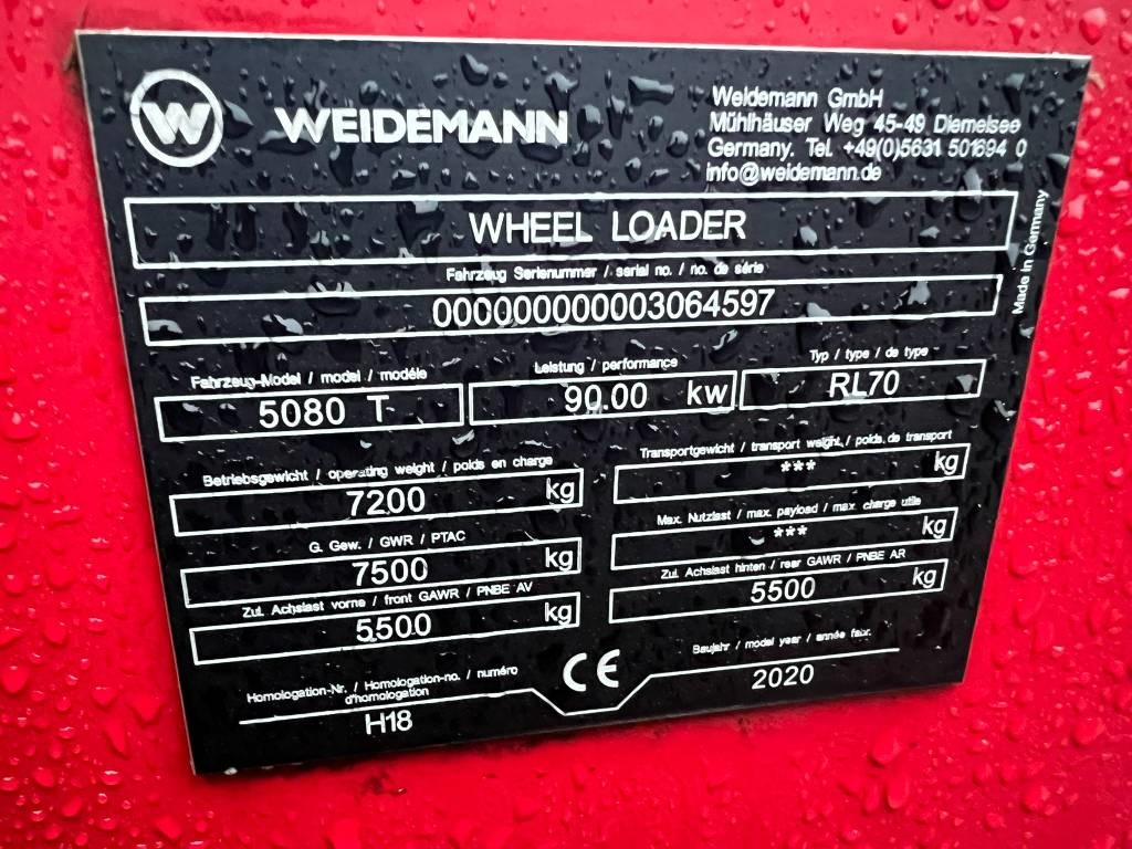 Телескопски натоварувач на тркала Weidemann 5080T: слика 14